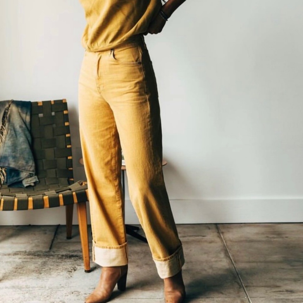 imogene + willie Catherine RARE Mustard Yellow color High-Rise Jeans - Picture 4 of 11